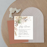 Budget baby shower pampas modern boho elegant flyer<br><div class="desc">Budget baby shower pampas grass and eucalyptus modern boho elegant stylish party design. In a contemporary terracotta,  sage green,  natural,  cream and black colorway.</div>