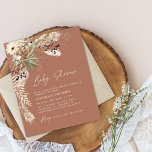 Budget baby shower pampas modern boho elegant  flyer<br><div class="desc">Budget baby shower pampas grass and eucalyptus modern boho elegant stylish party invitation design. In a contemporary terracotta,  sage green,  natural,  cream and black colorway.</div>