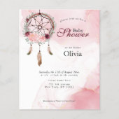 Budget Baby Shower Pink Rustic Dream Catcher (Front)