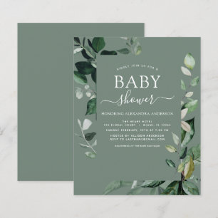 Budget Baby Shower Sage Green Botanical