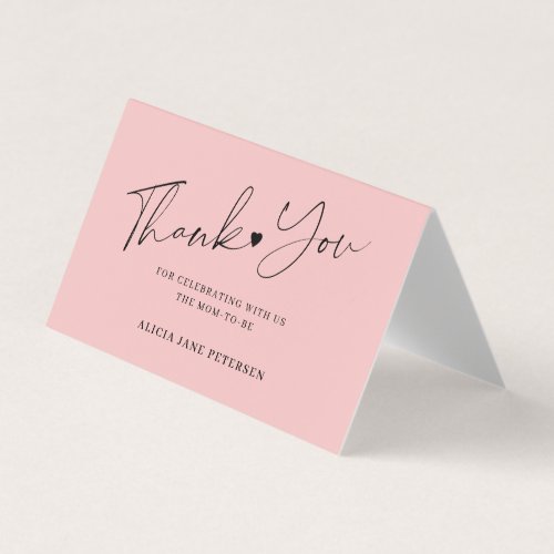 Budget baby shower script pink thank you enclosure