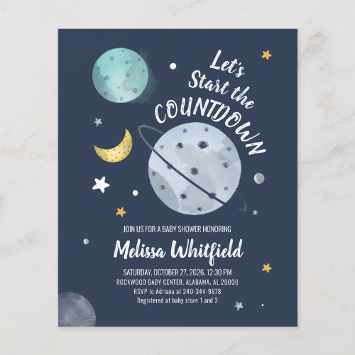 Budget Baby Shower Space Outer Invitation
