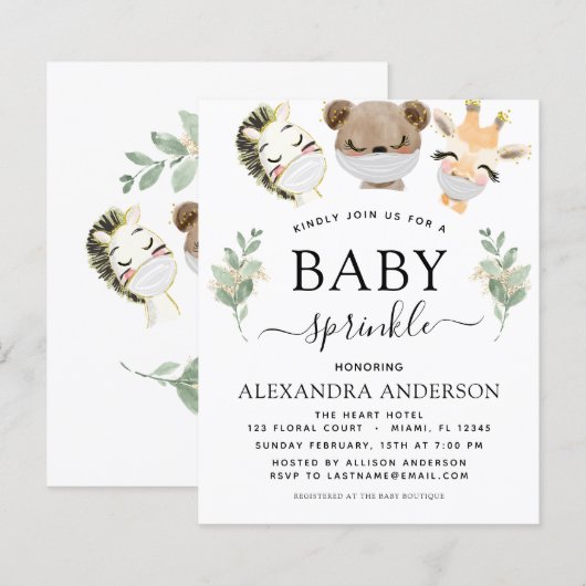 Budget Baby Shower Sprinkle Woodland Eucalyptus (Front/Back)