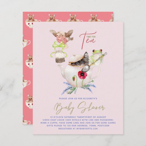 BUDGET Baby Shower Tea Party Woodland Animals Cute