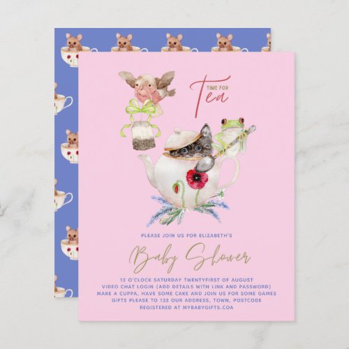BUDGET Baby Shower Tea Party Woodland Animals Cute