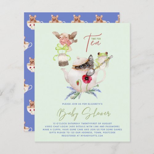 BUDGET Baby Shower Tea Party Woodland Animals Cute