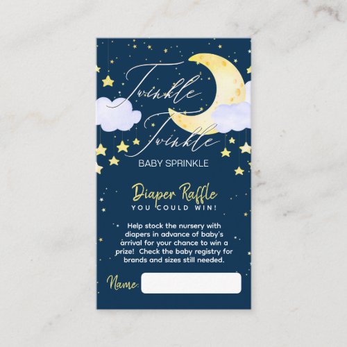 Budget Baby Shower Twinkle Twinkle Diaper Raffle Enclosure Card