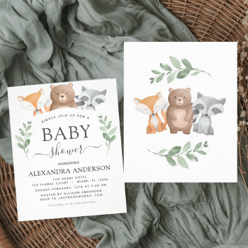 Budget Baby Shower Woodland Eucalyptus Flyer by Hot_Foil_Creations at Zazzle