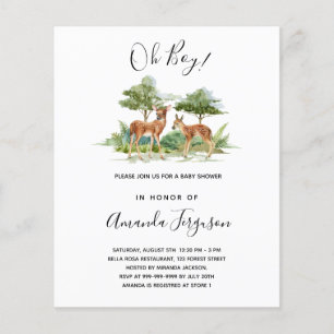Budget Baby shower woodland forest invitation