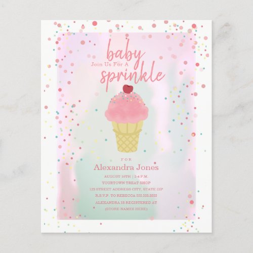 Budget Baby Sprinkle Pink Ice Cream Baby Shower 