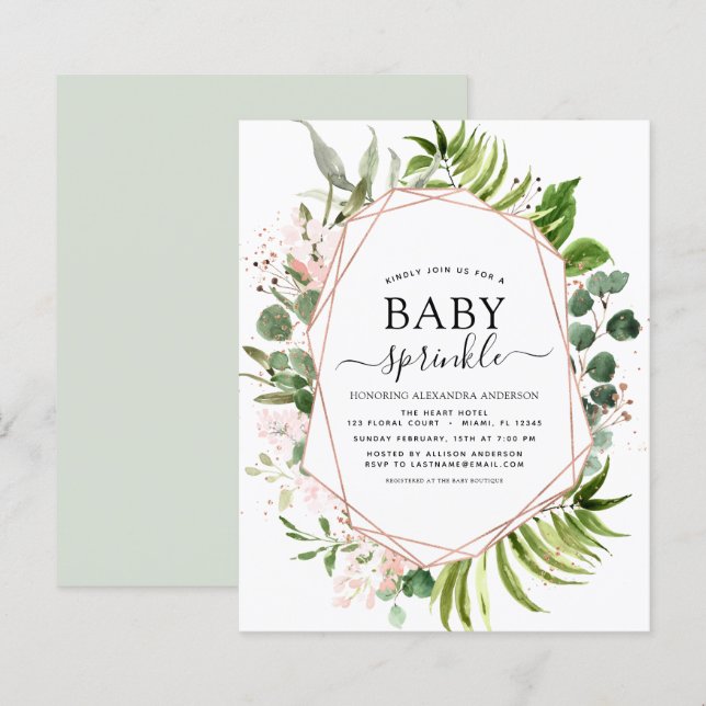 Budget Baby Sprinkle Shower Eucalyptus Greenery (Front/Back)