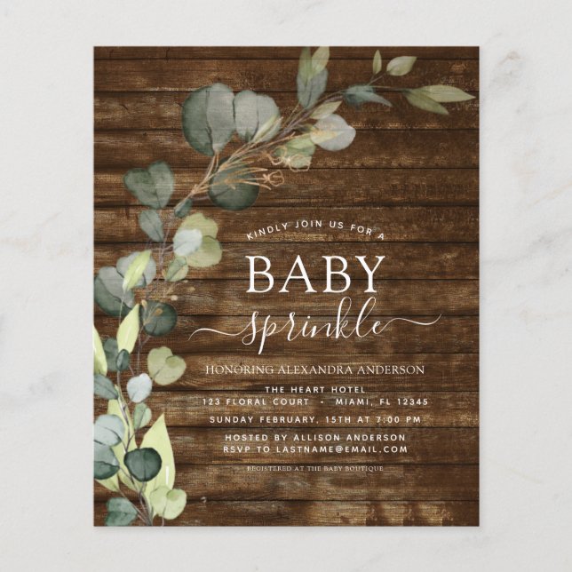 Budget Baby Sprinkle Shower Greenery (Front)