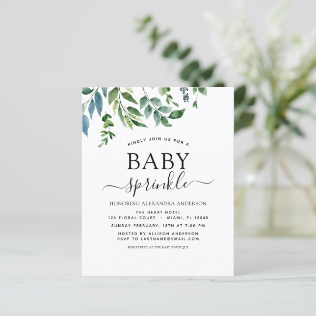 Budget Baby Sprinkle Shower Greenery Botanical (Standing Front)