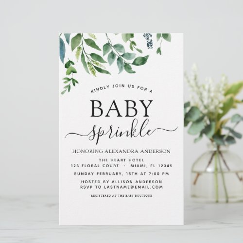 Budget Baby Sprinkle Shower Greenery Botanical