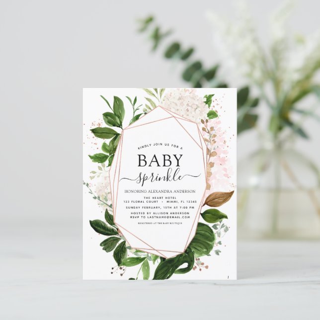 Budget Baby Sprinkle Shower Greenery Geometric (Standing Front)
