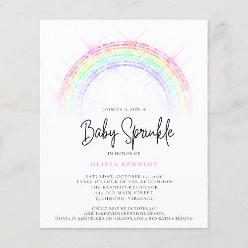 Budget Baby Sprinkle Sparkling Rainbow Baby Shower