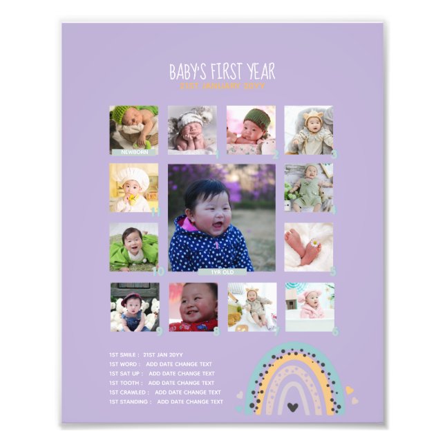 BUDGET Babys 1st yr PHOTO Grandparent Keepsake (Front)