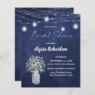 Budget Babys Breath & Chalk B Lights Bridal Shower