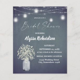 Budget Babys Breath Chalk BG Lights Bridal Shower Flyer