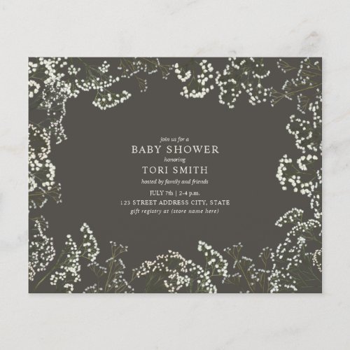 Budget Baby's Breath Floral Dark Baby Shower