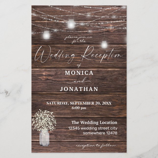Budget Baby's Breath Lights Wedding Reception LG Flyer (Front)