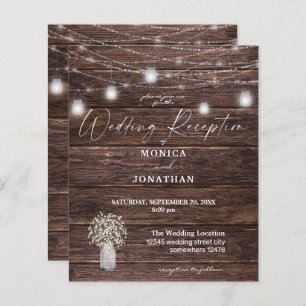 Budget Baby's Breath Wood Lights Wedding Reception
