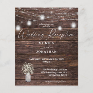 Budget Baby's Breath Wood Lights Wedding Reception Flyer