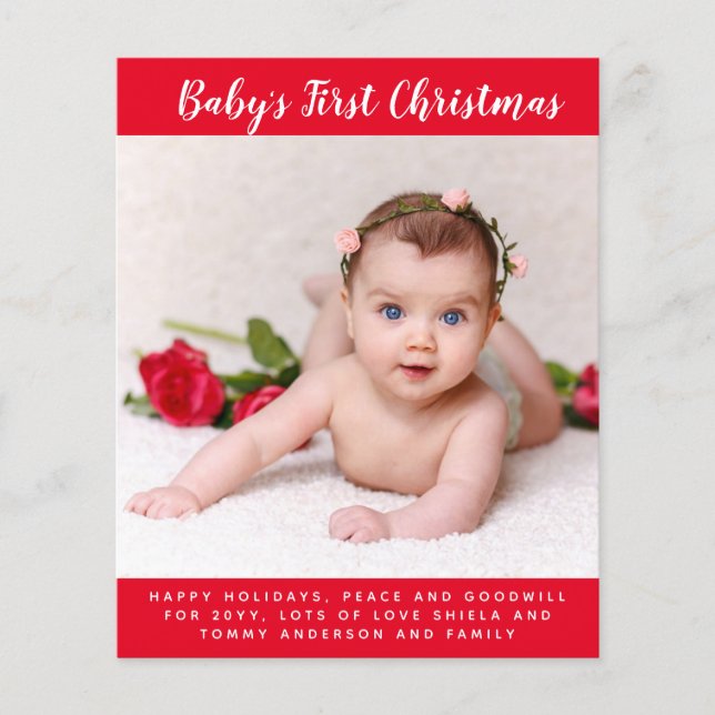 Budget Babys First Christmas PHOTO  Letter (Front)