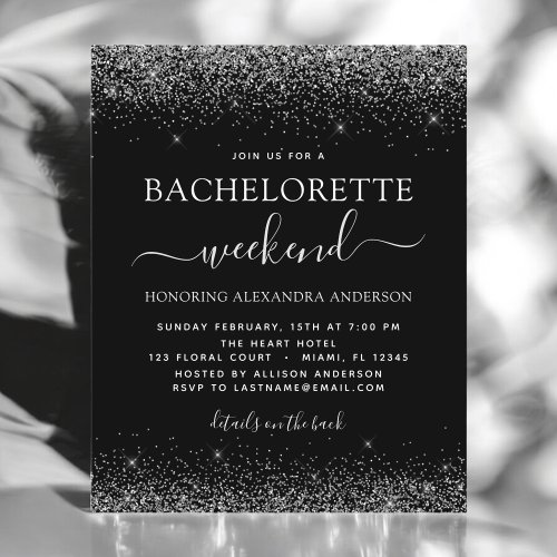 Budget Bachelorette Weekend Silver Glitter Party