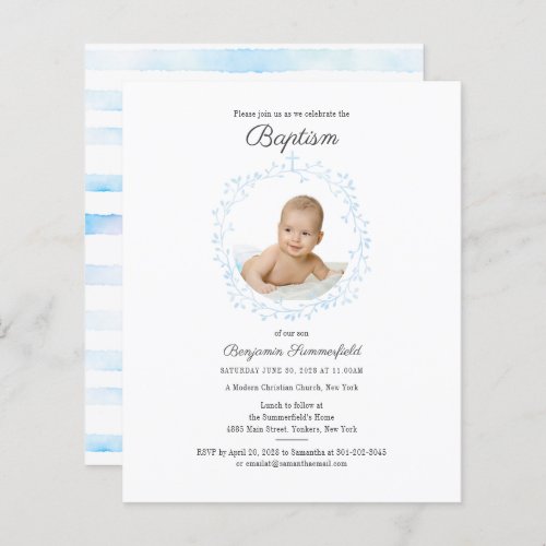Budget Baptism Baby Photo Invite
