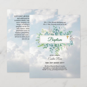 BUDGET Baptism Bautizo Bautismo GREENERY Invites
