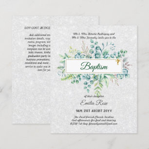 BUDGET Baptism Bautizo Bautismo GREENERY Invites