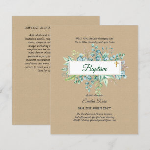 BUDGET Baptism Bautizo Bautismo GREENERY Invites