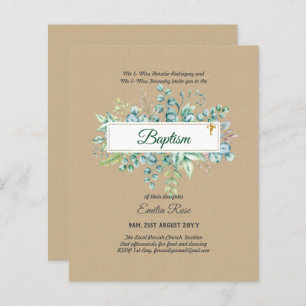 BUDGET Baptism Bautizo Bautismo GREENERY Invites