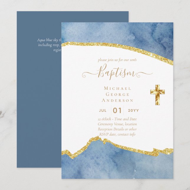 BUDGET Baptism Christening Communion INVITES (Front/Back)