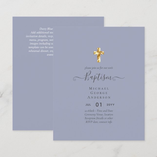 BUDGET Baptism Christening Communion INVITES (Front/Back)