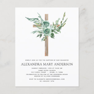 Budget Baptism Floral Eucalyptus Greenery Flyer