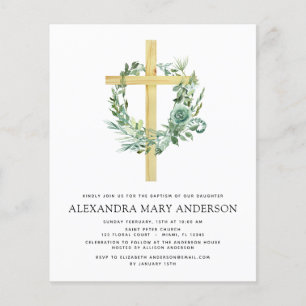 Budget Baptism Floral Greenery Sage Eucalyptus Flyer