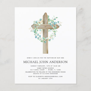Budget Baptism Greenery Sage Eucalyptus Flyer