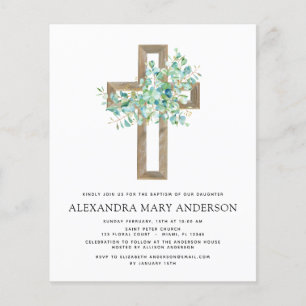 Budget Baptism Greenery Sage Eucalyptus Flyer