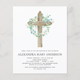 Budget Baptism Greenery Sage Eucalyptus Flyer