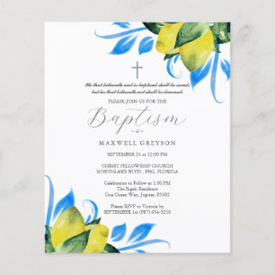 Budget Baptism Invitations Religious Lemons Flyer