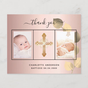Budget baptism rose eucalyptus photo thank you