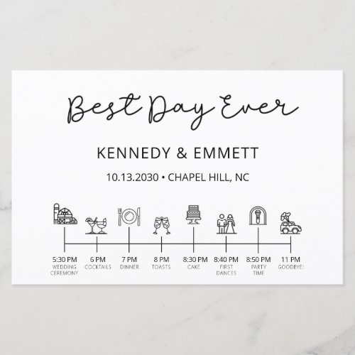 Budget Barn Wedding Day Timeline Program