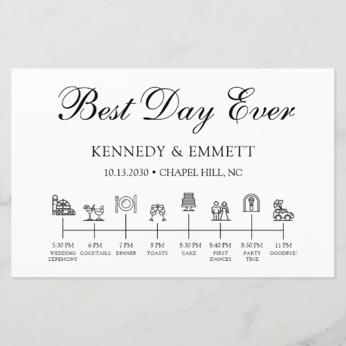 Budget Barn Wedding Day Timeline Program