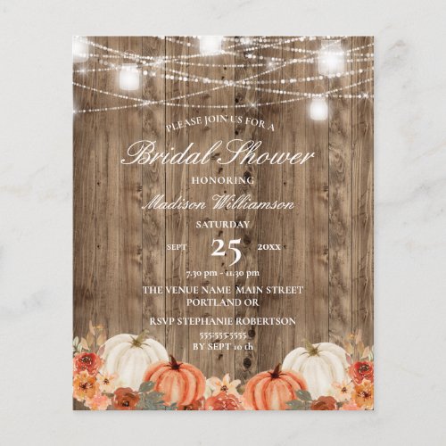 Budget Barn Wood   Pumpkin Fall Bridal Shower