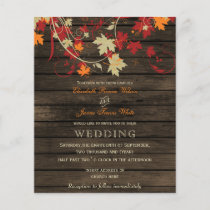Budget Barn Wood Rustic Fall Wedding invitations