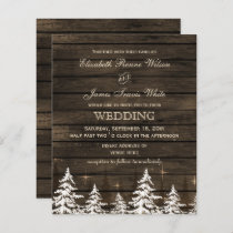 Budget Barn Wood Rustic Pine Wedding Invitation