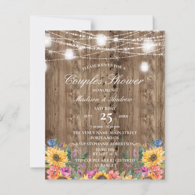 Budget Barn Wood  & Sunflower Couples Shower (Front)