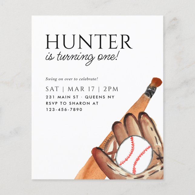 Budget Baseball Bat Glove Ball Kid Sports Birthday (Front)